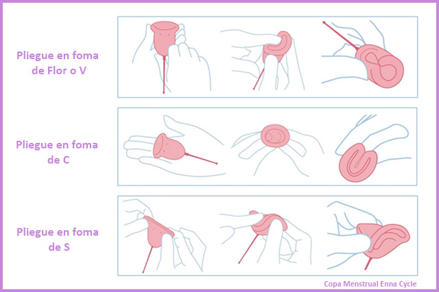3 Formas más comunes para doblar la Copa Menstrual