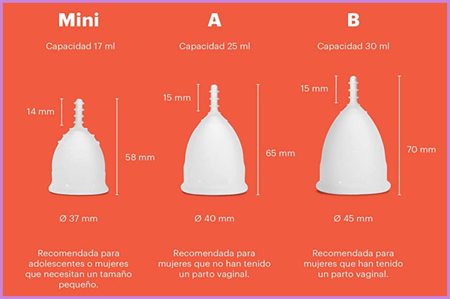 Guía de Tallas y Medidas Copas Menstrual OrganiCup